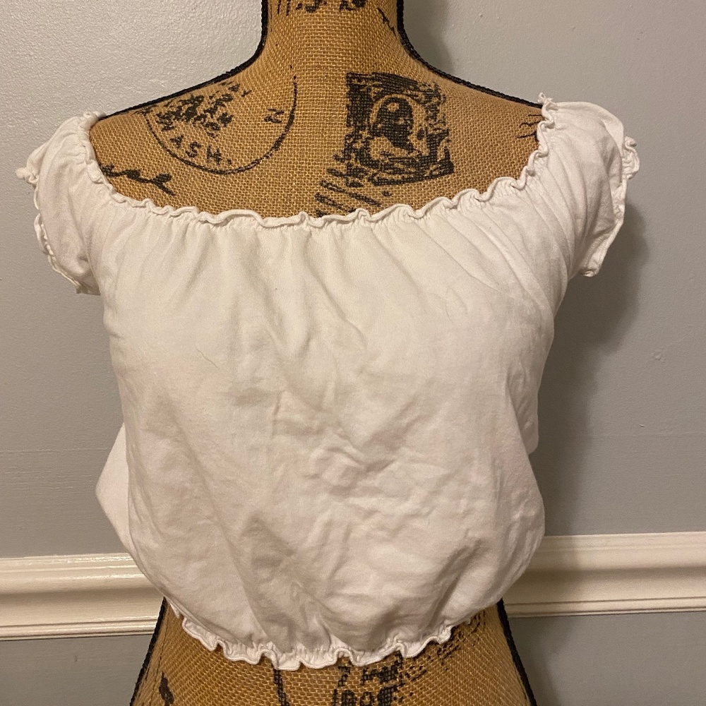 Brandy Melville off the should white blouse
